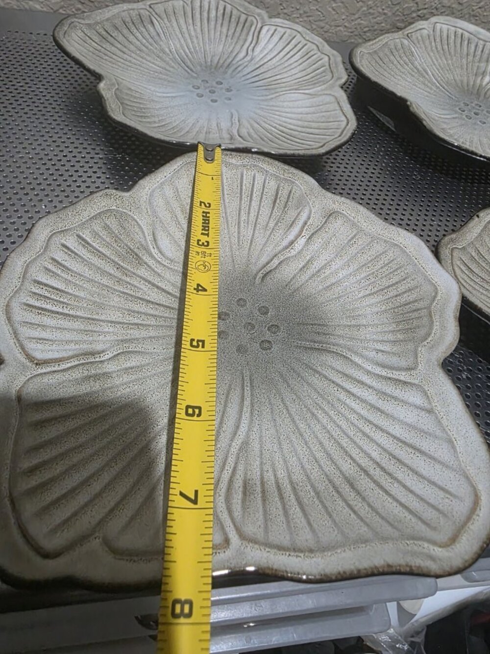 Pfaltzgraff Painted Poppies Flower Shaped Appetizer Plates Set Of 4 Stoneware - Picture 4 of 4